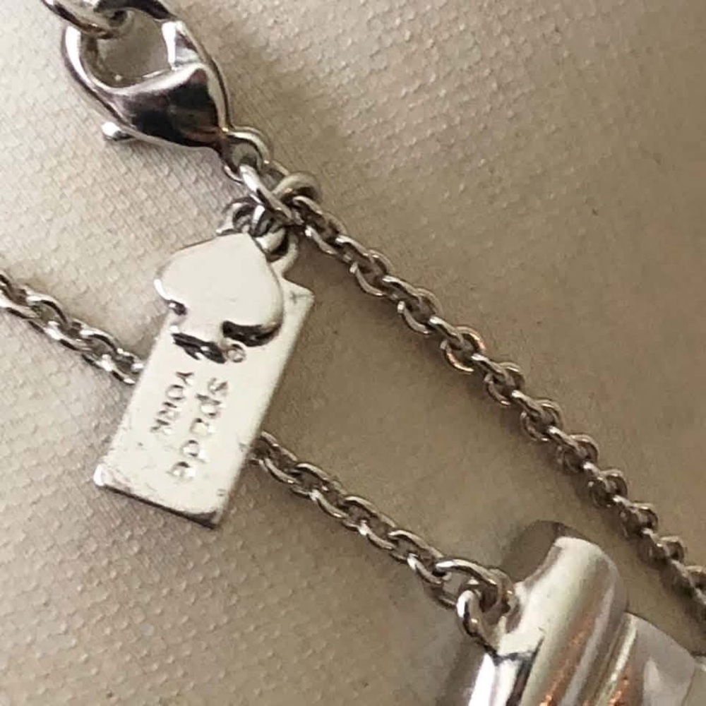 Long Minimalist Kate Spade Bow Chain Necklace - Picture 4 of 4